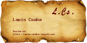 Lapis Csaba névjegykártya